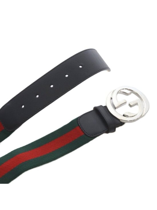 Gucci Sherry Line Interlocking Belt 80 32 Green Red main image 4